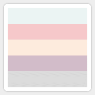 preppy Girly Pattern Beige Cream Pink Lilac Ombre Gradient Stripes Sticker